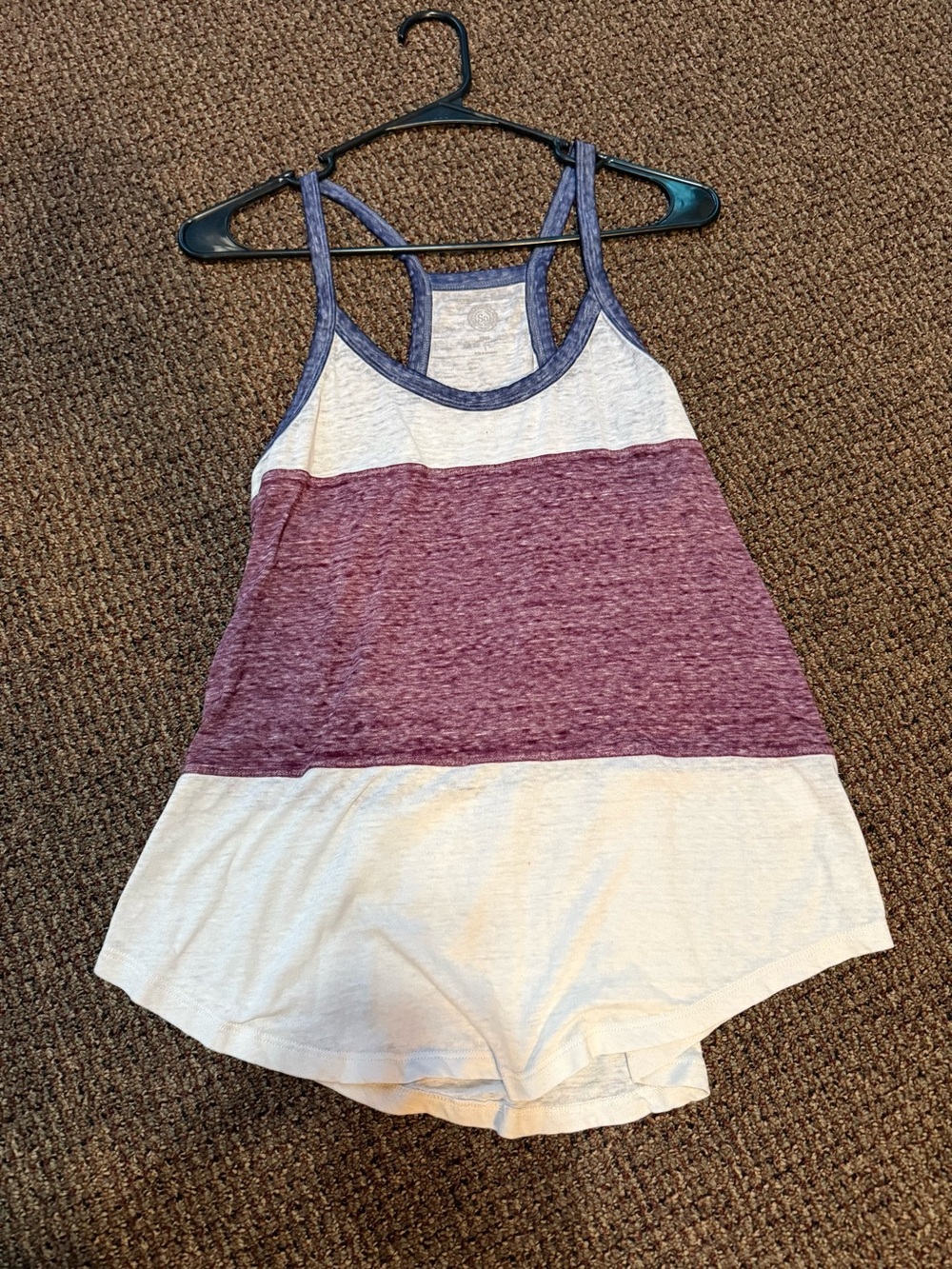 SO Colorblock Racerback Tank — Purple and Cream